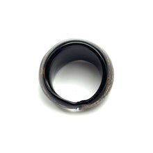 Handmade Glass Acrylic Ring Golden Stripes Black Infinity Band
