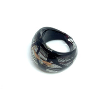 Handmade Glass Acrylic Ring Harmonic Silverly Stroke Infinity Band