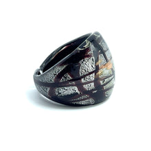 Handmade Glass Acrylic Ring Harmonic Silverly Stroke Infinity Band