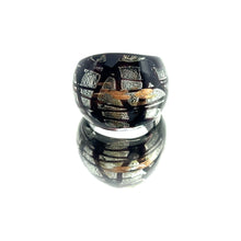 Handmade Glass Acrylic Ring Harmonic Silverly Stroke Infinity Band
