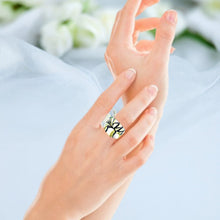 Handmade Glass Acrylic Ring Harmony of Winter Christmas Infinity Band