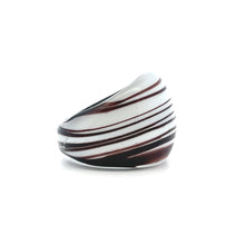 Handmade Glass Acrylic Ring Harmony Plum White Infinity Band