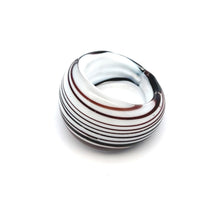 Handmade Glass Acrylic Ring Harmony Plum White Infinity Band