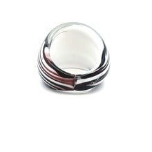 Handmade Glass Acrylic Ring Harmony Plum White Infinity Band