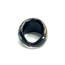 Handmade Glass Acrylic Ring Harmony Silver Stroke Infinity Band