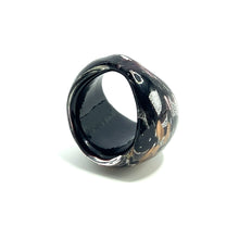 Handmade Glass Acrylic Ring Harmony Silver Stroke Infinity Band