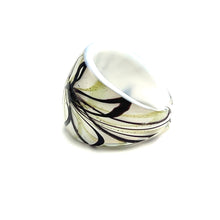 Handmade Glass Acrylic Ring Harmony Winter Christmas Infinity Band