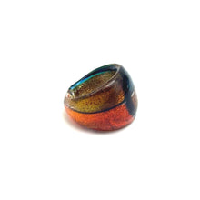 Handmade Glass Acrylic Ring Lagoon Elegance Fusion Sunset Infinity Band