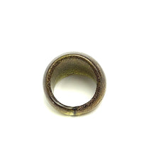 Handmade Glass Acrylic Ring Luminescent Gilded Aura Infinity Band