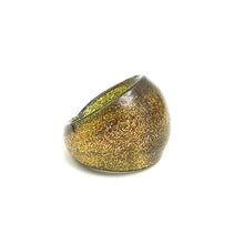 Handmade Glass Acrylic Ring Luminescent Gilded Aura Infinity Band