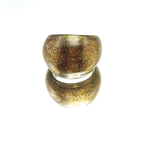 Handmade Glass Acrylic Ring Luminescent Gilded Aura Infinity Band