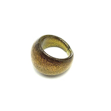 Handmade Glass Acrylic Ring Luminescent Gilded Aura Infinity Band