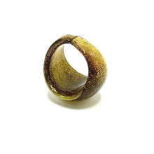 Handmade Glass Acrylic Ring Luminescent Gilded Brilliance Infinity Band