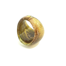 Handmade Glass Acrylic Ring Luminescent Gilded Infinity Band