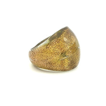Handmade Glass Acrylic Ring Luminescent Gilded Infinity Band