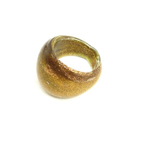 Handmade Glass Acrylic Ring Luminescent Gilded Infinity Band