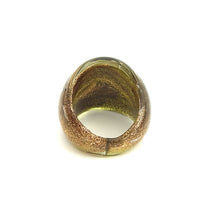 Handmade Glass Acrylic Ring Luminescent Gilded Infinity Band