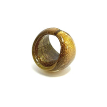 Handmade Glass Acrylic Ring Luminescent Gilded Radiance Infinity Band