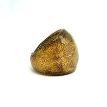 Handmade Glass Acrylic Ring Luminescent Gilded Radiance Infinity Band