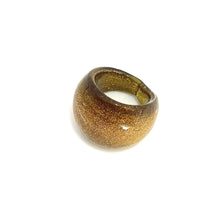 Handmade Glass Acrylic Ring Luminescent Gilded Radiance Infinity Band