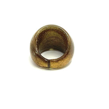 Handmade Glass Acrylic Ring Luminescent Gilded Radiance Infinity Band