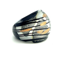 Handmade Glass Acrylic Ring Luminosity Monochrome Infinity Band