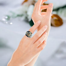 Handmade Glass Acrylic Ring Luminosity Monochrome Infinity Band