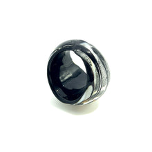 Handmade Glass Acrylic Ring Luminosity Monochrome Infinity Band