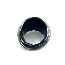 Handmade Glass Acrylic Ring Luminosity Monochrome Infinity Band
