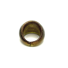 Handmade Glass Acrylic Ring Lumninescence Golden Glitter Infinity Band