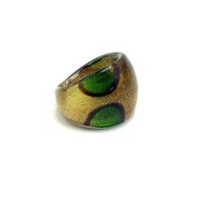 Handmade Glass Acrylic Ring Meadow Blossom Golden Infinity Band