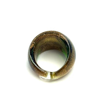 Handmade Glass Acrylic Ring Meadow Blossom Golden Infinity Band