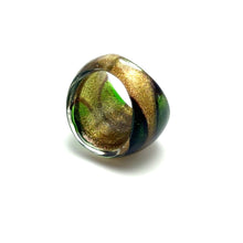 Handmade Glass Acrylic Ring Meadow Blossom Golden Infinity Band