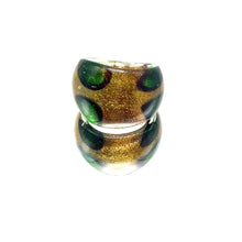 Handmade Glass Acrylic Ring Meadow Blossom Golden Infinity Band