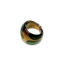 Handmade Glass Acrylic Ring Meadow Blossom's Golden Infinity Band