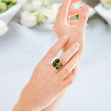 Handmade Glass Acrylic Ring Meadow Blossom's Golden Infinity Band