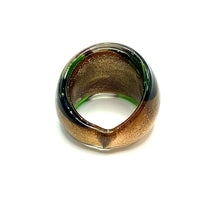 Handmade Glass Acrylic Ring Meadow Blossom's Golden Infinity Band
