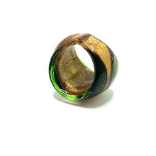 Handmade Glass Acrylic Ring Meadow Blossom's Golden Infinity Band