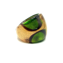 Handmade Glass Acrylic Ring Meadow Blossom's Golden Infinity Band