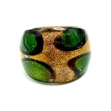 Handmade Glass Acrylic Ring Meadow Golden Bloom Infinity Band