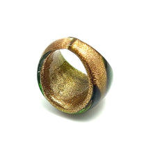 Handmade Glass Acrylic Ring Meadow Golden Bloom Infinity Band