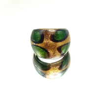 Handmade Glass Acrylic Ring Meadow Golden Bloom Infinity Band