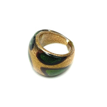 Handmade Glass Acrylic Ring Meadow Golden Bloom Infinity Band