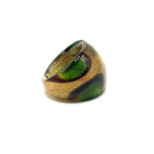 Handmade Glass Acrylic Ring Meadow's Golden Blossom Infinity Band