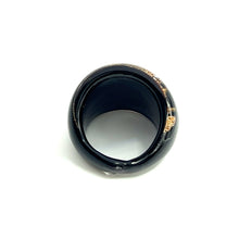 Handmade Glass Acrylic Ring Midnight Glimmer Infinity Band