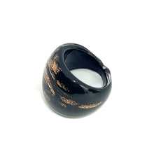 Handmade Glass Acrylic Ring Midnight Glimmer Infinity Band