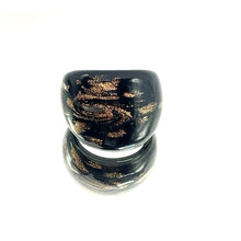 Handmade Glass Acrylic Ring Midnight Glimmer Infinity Band