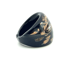 Handmade Glass Acrylic Ring Midnight Glimmer Infinity Band