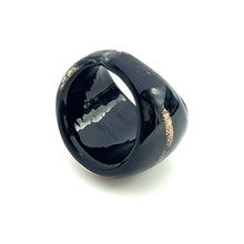 Handmade Glass Acrylic Ring Midnight Glimmer Infinity Band