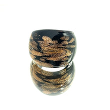 Handmade Glass Acrylic Ring Midnight's Glimmer Infinity Band
